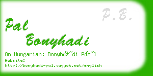 pal bonyhadi business card